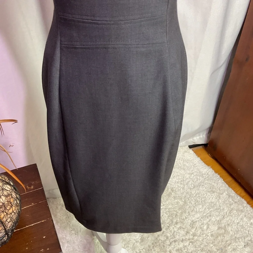 Calvin Klein Grey Wrap Fitted Dress - Picture 10 of 13
